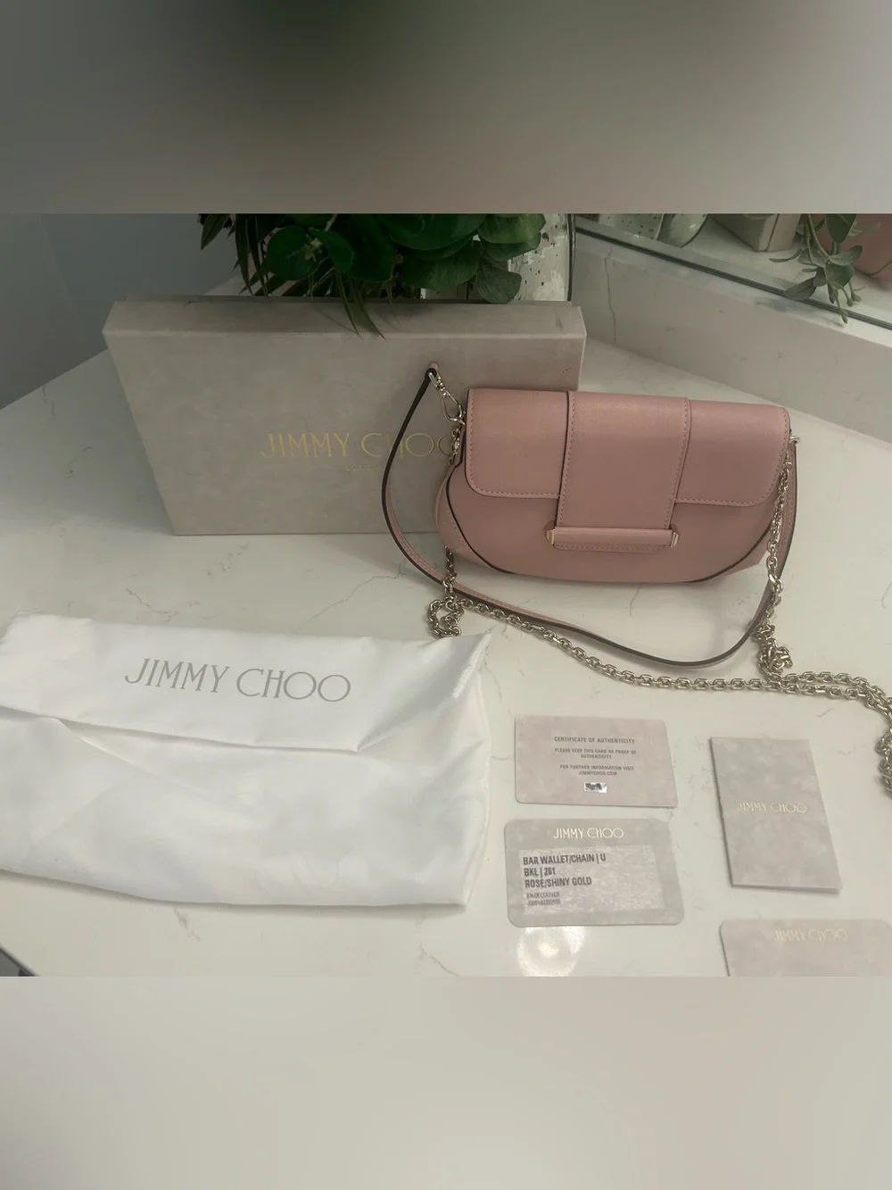 Jimmy Choo Bar Wallet with Chain
